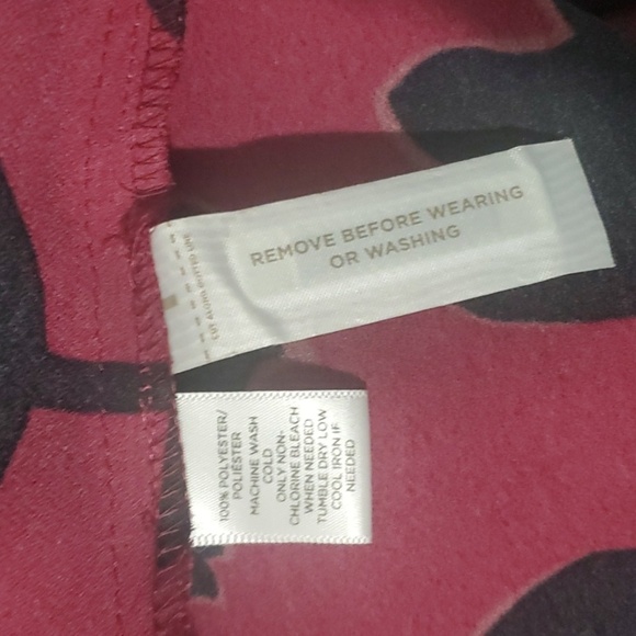 Loft Dress Womens Size 0 Black and Red Floral Abstract Large Flower Repeat Print - Picture 10 of 10